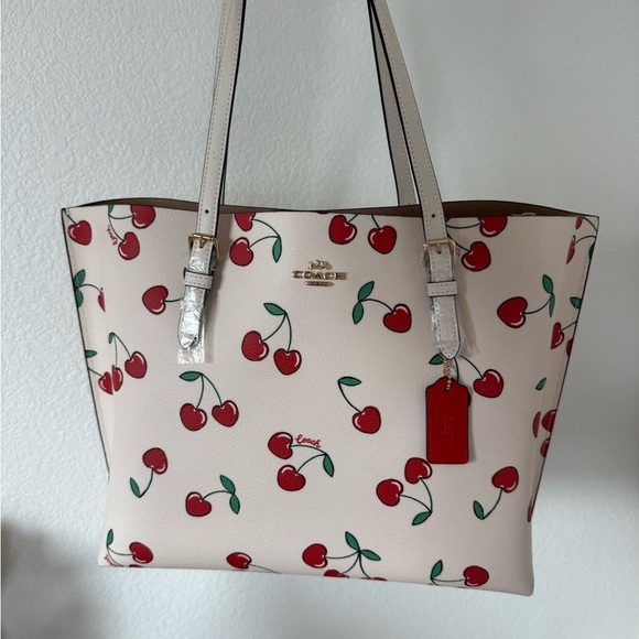 Coach Cherry Pattern Tote - Cream and Red - Picture 2 of 5